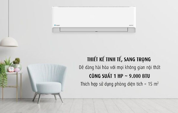 Máy lạnh Casper Inverter 1 HP HC-09IA32 - Thiết kế tinh tế và sang trọng, công suất 9.000 BTU